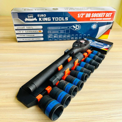 Bộ khẩu 12 món loại lớn 1/2 từ số 10-24mm cao cấp sửa chữa gia đình thương hiệu Kirito và Kamos