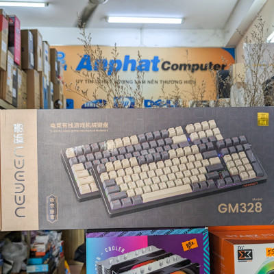 Bàn phím cơ NEWMEN GM328 Grey-White Red switch - Hàng Chính Hãng