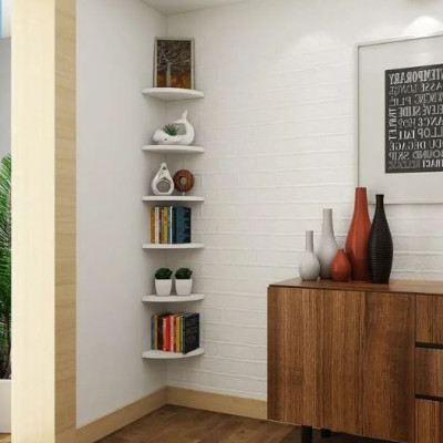 Bộ 3 Kệ Trang Trí Treo Góc Tường Juno Sofa Hình Cung Tròn (Không Cần Khoan Tường) KT 28x 28x1.8cm