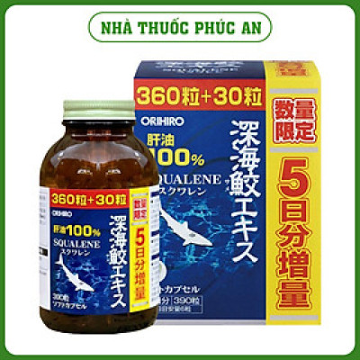 Viên uống dầu gan cá Squalene Orihiro Nhật Bản 390 viên hỗ trợ xương khớp, tim mạch