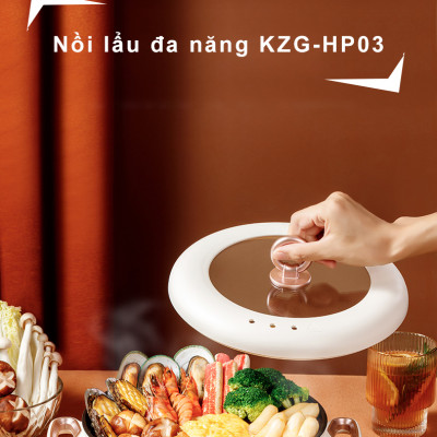 Nồi Lẩu Điện Đa Năng Chống Dính 3 Lít 1000W KONKA KZG-HP03 - HÀNG CHÍNH HÃNG 