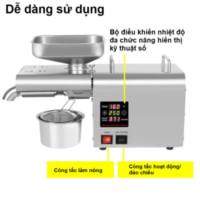 Máy ép dầu thực vật dùng cho gia đình AOSIDA K28S Thương hiệu Anh Quốc cao cấp, Công suất 1100W, 1 giờ ép 5-7.5 kg nguyên liệu - Hàng nhập khẩu