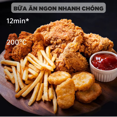 Nồi Chiên Không Dầu Kèm Vỉ Nướng 2-in-1 Mishio MK407: Nâng Tầm Món Ngon, Tiện Lợi Vượt Trội - hàng chính hãng