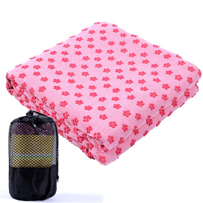 Khăn Trải Thảm Tập Yoga Chính Hãng Kèm Túi Đựng - Nhiều Màu Phủ Hạt Cao su non Cao Cấp