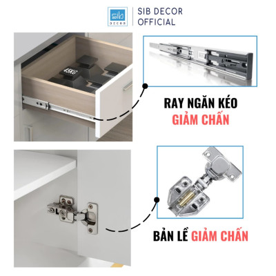 Tủ Giày Dép Gỗ 4 Cánh Kèm Chân Sắt Đơn Giản Mà Đẹp Thương Hiệu SIB Decor TG31