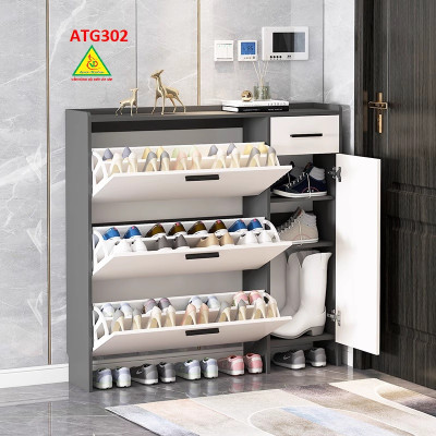 Tủ giày thông minh cánh lật, tủ giày đẹp bằng gỗ MDF ATG302