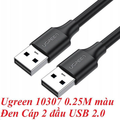 Ugreen UG10307US102TK 25CM màu Đen Cáp sạc truyền dữ liệu USB 2.0 sang MINI USB đầu mạ Niken 0.25M - HÀNG CHÍNH HÃNG