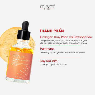 Ampoule Lão Hóa, Nâng Cơ & Chống Nhăn Da Mirum Wrinkle Pepta Lifting Shot Ampoule 50ml
