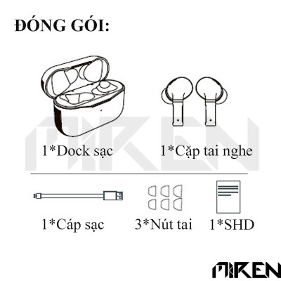 Tai Nghe Bluetooth Không Dây MR-S10 Cảm Ứng True Wireless Bluetooth 5.2 Cao Cấp – Chất Âm HiFi - Đàm Thoại Chuẩn – Khử Ồn ANC  – Hàng Chính Hãng