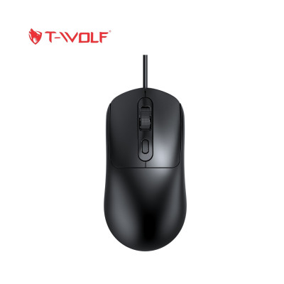Chuột T-WOLF G580 Black LED RGB USB Gaming (Black,white/USB/1600dpi/4 key/1.5m) - Hàng Chính Hãng
