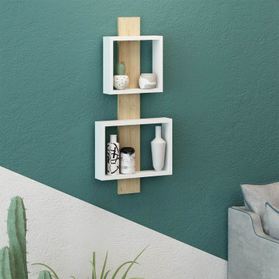 Kệ sách treo tường gỗ công nghiệp hiện đại SMLIFE Wooclix