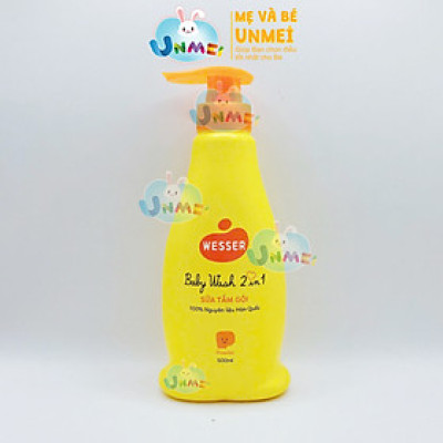 Sữa Tắm Gội Wesser 2in1 Hương Phấn (500ml) - Cam