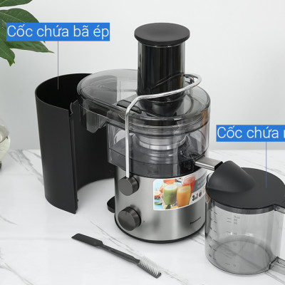 Máy ép trái cây đa năng Panasonic MJ-CB800SRA-Mâm xay 100% kim loại-Kèm cối sinh tố - Hàng chính hãng