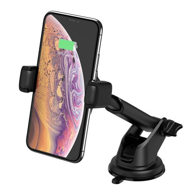 Giá đỡ kiêm bộ Sạc Không Dây Trên Xe Hơi HOCO S12 Dành cho điện thoại iPhone iP Huawei Samsung Oppo - Hàng chính hãng