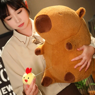 Thú nhồi bông capybara ciu gà đáng yêu - Size từ 35cm đến 65cm - Quà tặng gấu bông capybara có ciu hình gà kéo ra được.