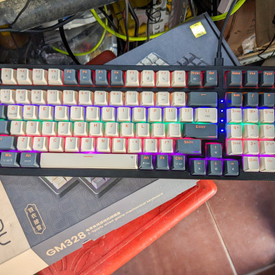 Bàn phím cơ NEWMEN GM328 Grey-White Red switch - Hàng Chính Hãng