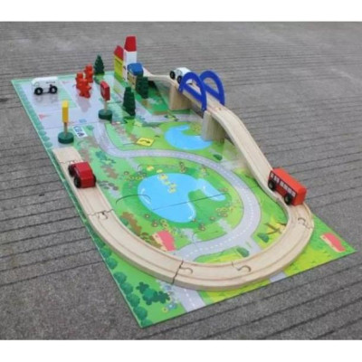 Bộ mô hình công trình giao thông thành phố bằng gỗ