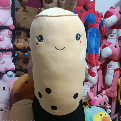 Gối ôm hình ly trà sữa trân châu cute - Size 80cm đến 1m - Quà tặng gấu bông êm mịn cho bé.