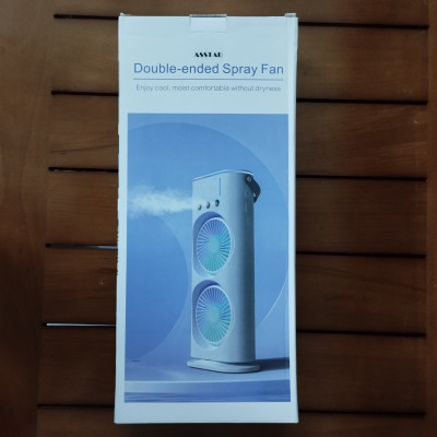 Quạt Hơi Nước, Quạt Phun Sương Mini, Quạt Để Bàn 2 Tầng Có Đèn Led Tiện Lợi, Màu Ngẫu Nhiên - Hàng Chính Hãng