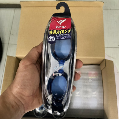 Bộ Kính Bơi Nhật Bản VIEW V500S BL (Xanh dương đậm) Chống Sương Mù Chống Tia UV Và Nón Bơi View V31 Xanh Dương) - Hàng chính hãng