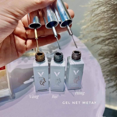 Gel Metan Cọ Nét VINIMAY Chai 10ml Cao Cấp 3 Màu Vàng Bạc Hồng, Lên Màu Sắc Sảo Làm Nail Dễ Dàng Nail Phương Miu Sơn Gel Nữ