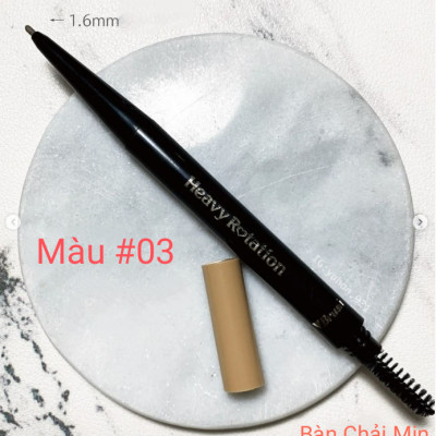 Bút Chì Sáp Kẻ Lông Mày Chống Trôi Lõi Siêu Mịn Màu Nâu Tro Kissme Heavy Rotation Eyebrow Pencil 0,09 G
