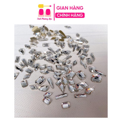 Đá Khối Chân Bằng Làm Nail Nhiều Size Mix Màu Sáng Lâu, Bám Chắc, Phù Hợp Trang Trí Hoạ Tiết, Dễ Phối Làm Nail Nữ