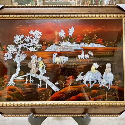 Tranh sơn mài - ĐỒNG QUÊ VIỆT NAM - Khảm cừ cao cấp, hàng xuất khẩu nhiều size