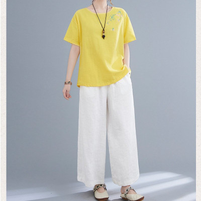 Aó đũi nữ tay lỡ kín đáo 3 màu thanh lịch full size 40-65kg Thời trang trung niên nữ Haint Boutique ALE19