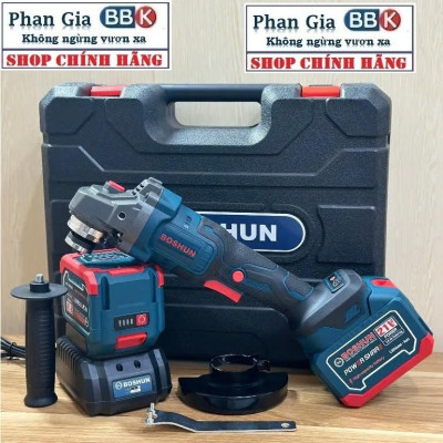 [LOẠI 1] Máy mài pin Boshun 21V - Bộ 2 pin 15CELL ABS, Động cơ không Chổi Than 100% Lõi Đồng, Bảo hành 1 năm