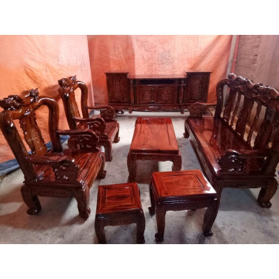 Bàn ghế tiếp khách giá rẻ gỗ Tràm tay 10