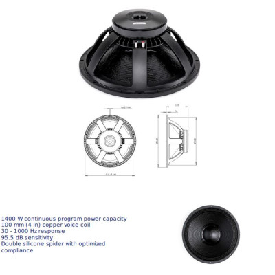 Loa rời Sub 5 Tấc B&C SPEAKERS  - ITALIA18PS100 ( 1 cái)– Hàng Chính Hãng