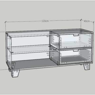 HAPPY FURNITURE , ALVA - Kệ TV 2 ngăn kéo 2 cửa lùa, KTV_066 , 120cm x 40cm x 56cm DxRxC