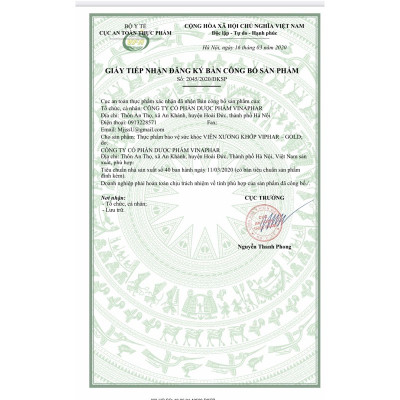 ￼VIÊN XƯƠNG KHỚP Vinaphar- Hộp 30 Viên - Giảm Các Triệu Chứng Đau Nhức Xương Khớp, Tê Mỏi Chân Tay