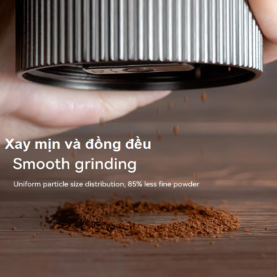 Máy xay hạt cà phê cầm tay chuyên nghiệp, lưỡi xay 6 cánh core kép, 55 cấp độ và 11 level thương hiệu HiBREW G4B - Hàng Nhập Khẩu