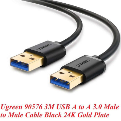 Ugreen UG90576US128TK 3M Màu Đen Cáp USB 3.0 2 đầu dương mạ vàng 24k - HÀNG CHÍNH HÃNG