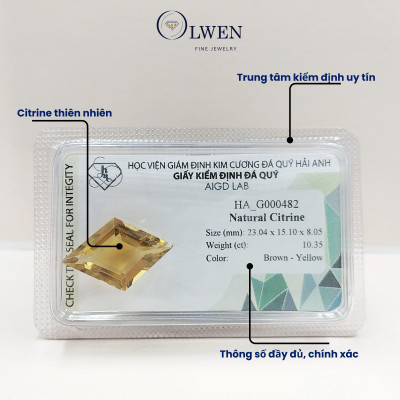 Viên đá thạch anh vàng ( citrine ) thiên nhiên  HA_G000482