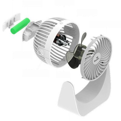 Quạt Mini Để Bàn Kosmen F118 Có Lưới Bảo Vệ , Dung Lượng Pin Khủng, Xoay 360 Độ - Hàng Chính Hãng