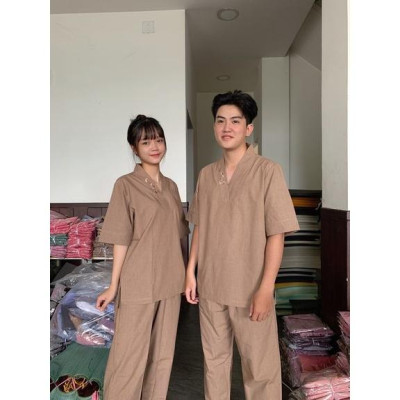 Đồ Lam Đi Chùa Tim Tâm Mẫu Cặp