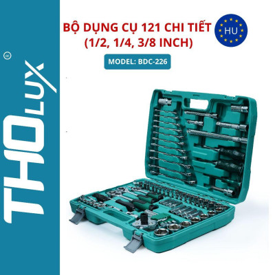 Bộ dụng cụ 121 chi tiết (1/2, 1/4, 3/8 inch) BDC-226 Tholux