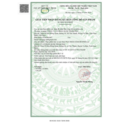 Nhân Sâm Bổ Phổi PQA Hỗ Trợ Thanh Họng, Giảm Ho, Long Đờm Và Thông Thoáng Đường Thở Hộp 125ml