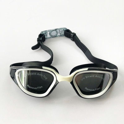 Kính Bơi Người Lớn ConQuest Tráng Gương Chống Sương Mù Chống Tia UV - Đen Phối Trắng