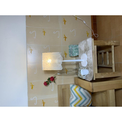 Đèn bàn gỗ hoa tuyết trắng - DENTHINHPHAT