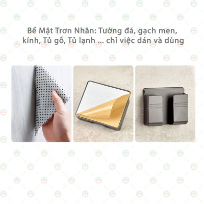 [Tiện Lợi] Kệ Dán Tường KhoNCC Treo Điện Thoại, Remote, Dây điện, Hàng Chính Hãng Không Cần Khoan Tường - KDHS-9910-KDTDDT (Nhiều màu)