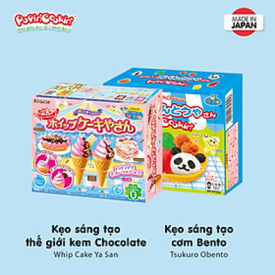 Combo 2 hộp kẹo Popin Cookin đồ chơi ăn được gồm: Kem Chocolate + Sushi / Cơm Bento / Bánh Donut