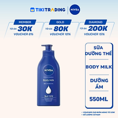 Sữa Dưỡng Thể NIVEA Dưỡng Ẩm Chuyên Sâu 48H | Thấm Nhanh (550 ml) - 98943