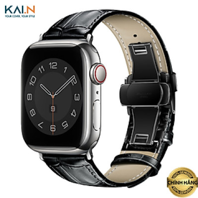 Dây da bò Kai.N Bamboo Leather cho Apple Watch Ultra 2 / 1, Apple Watch Series 9-1/SE/SE 2022, chống nước, khoá thép_ Hàng chính hãng