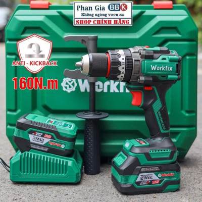 Máy Khoan pin 3 chức năng WORKFIX 160N (WF-ID160AK) Không chổi than, Có AnTi-Kick Back , Bảo hành chính hãƞg.