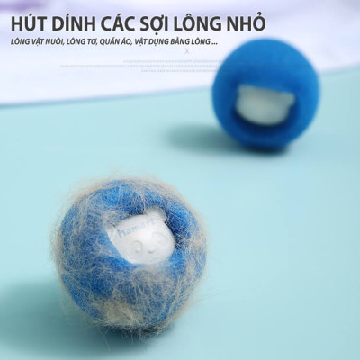 SET 2 Bóng Giặt Quần Áo Hút Lông PET Thú Cưng Banh Chống Nhăn Đồ PU Dính Tóc Hiệu Quả