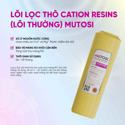 Lõi lọc nước Mutosi - Lõi số 2 Cation - Hàng chính hãng
